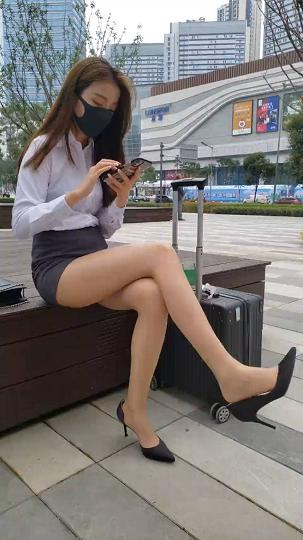 油亮肉丝OL包臀裙3~1