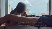 推特网红janeja81付费onlyfans福利，超大落地窗前的春光