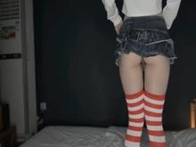 [柚木yuzuki]泡泡条纹袜白丝